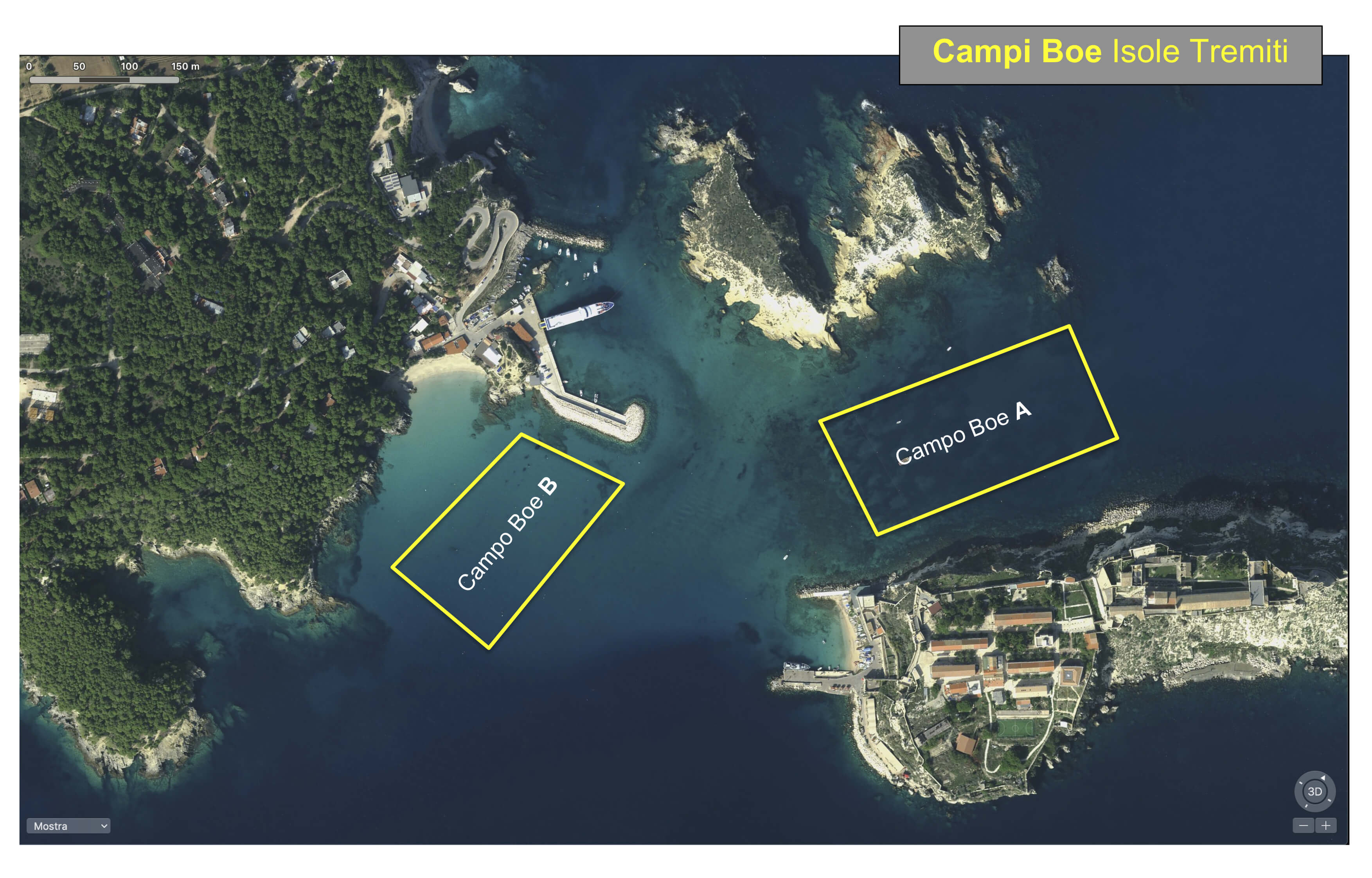 MAPPA CAMPI BOE ISOLE TREMITI